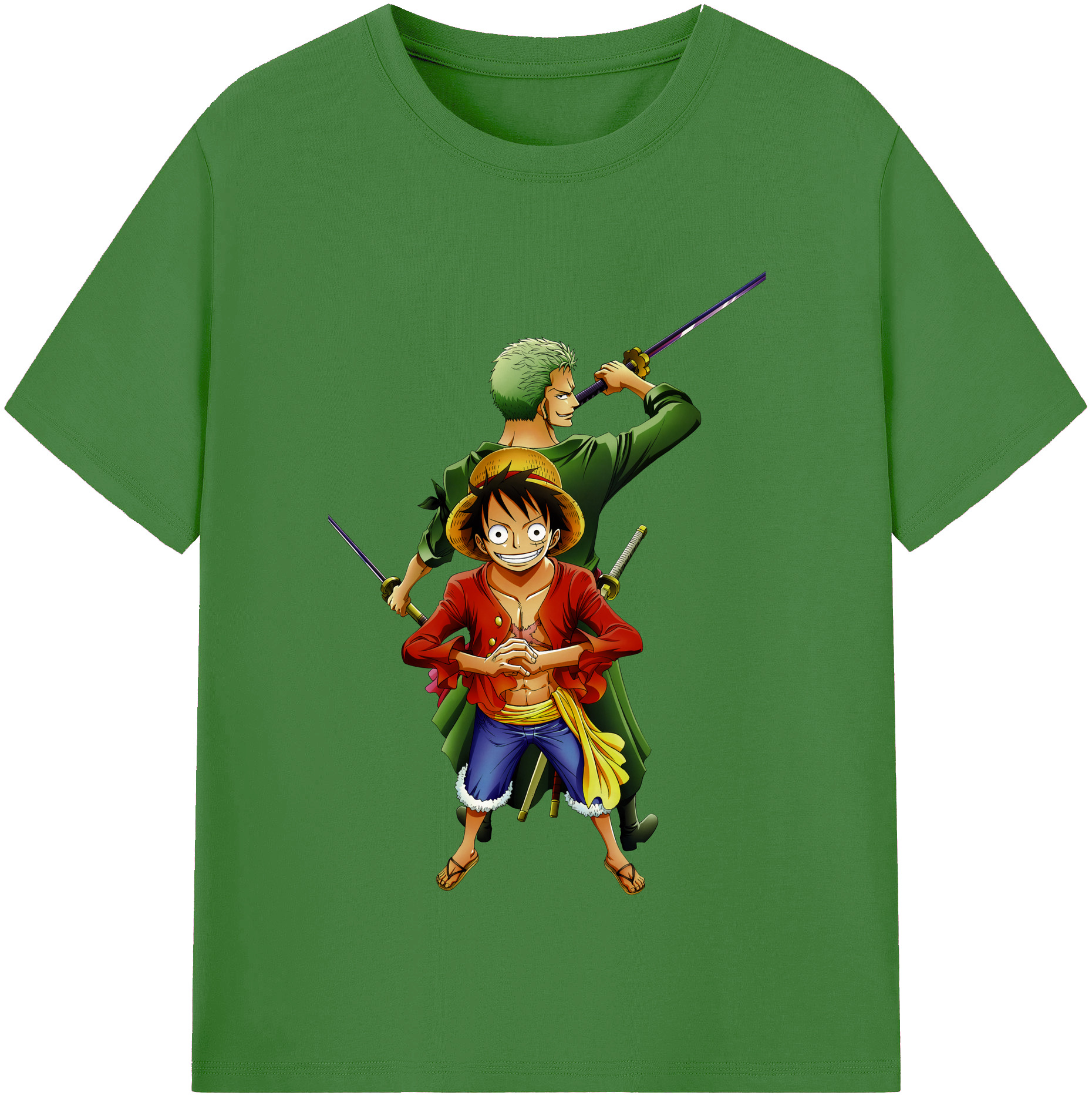 ワンピース モンキー・D・ルフィ ONE PIECE Monkey D. Luffy レディースカジュアルプリントTシャツ（綿100％）